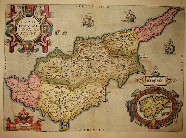 Ortelius Abraham (1528-1598) Cypri insulae nova descript. 1603 Anversa, Jean Baptiste Vrients 
